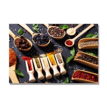Imagem de NHLDZYH Pintura de cozinha moderna especiarias, impressão de arte, imagens para cozinha, decoração de parede de cozinha moderna. C22. 30 x 45 cm. Apenas tela