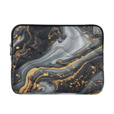 Imagem de Bolsa organizadora para laptop Aurora Fox, bolsa de trabalho durável para laptop, masculina de 33 a 35 cm, mármore dourado preto (3), tamanho único