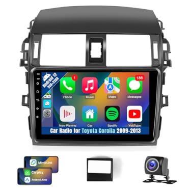 Imagem de Leadfan Estéreo automotivo para Toyota Corolla 2009 2010 2011 2012 2013, tela sensível ao toque de 9 polegadas para carro Corolla com câmera de backup Carplay Android Auto Bluetooth GPS (modelo B: com