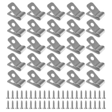 Imagem de NULYLU 100 conjuntos de clipes de arame resistentes para montagem de cercas, braçadeiras de fixação de gaiolas de animais de estimação com parafusos para cercas seguras de animais para gatos