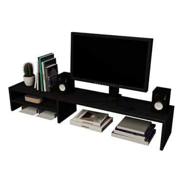Imagem de Suporte Notebook E Monitor Apoio Mesa Escritorio Preto