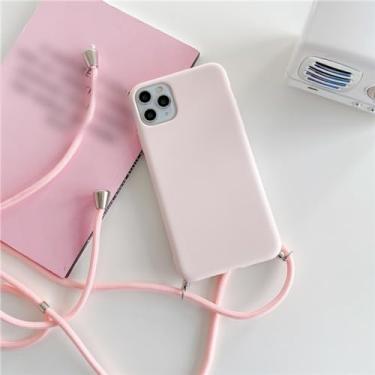 Imagem de Colar crossbody cinta cordão cabo silicone caso de telefone para samsung galaxy s8 s9 s10 plus s20 plus ultra s30 plus ultra s20fe, rosa, para s20