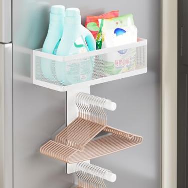 Imagem de WOCHUANGSI Prateleira magnética para lavadora e secadora com suporte de cabide (branco, extra grande)