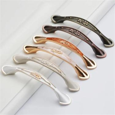 Imagem de Puxadores de armário de liga de zinco puxadores de porta de cozinha ferragens de móveis guarda-roupa puxador de gaveta puxador de porta 1 peça (vermelho âmbar grande)