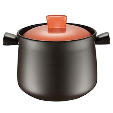 Imagem de Panelas, coaticaçarola antiaderente derivada de pedra com tampa caçarola panela de sopa de grande capacidade para uso doméstico caçarola de cerâmica resistente a altas temperaturas panela com tampa