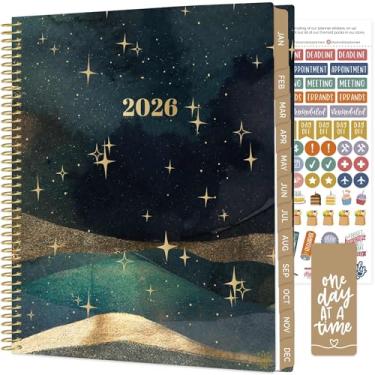 Imagem de bloom daily planners Agenda 2026 (janeiro a dezembro) - 21,6 cm x 28 cm Livro organizador de agenda semanal e mensal com adesivos e abas - capa macia flexível - céu celestial