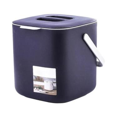 Imagem de Lixeira Plástica De 2 Níveis Com Alça, Organizador De Lixo Com Drenage