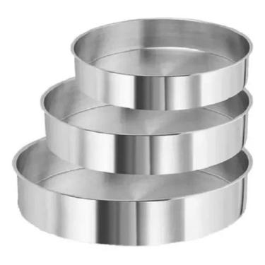 Imagem de Jogo 3 Formas Tabuleiro Assadeira Bolo Redonda Alumínio - Shopmy