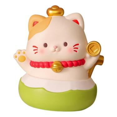 Imagem de IEUDNS Estátua de Gato Cofrinho em Forma de Porquinho - Coleção de Estatuetas Decorativas para Mesa, Estante, Lareira, Festa Da Primavera, Bell S