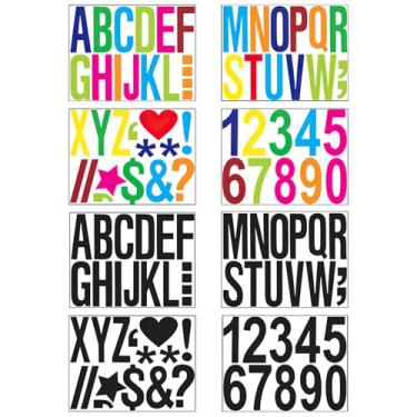 Imagem de Eikovia 24 folhas de 9,94 cm colorido e preto grande quadro de avisos adesivos de letras para decoração de sala de aula, artesanato de parede de casa