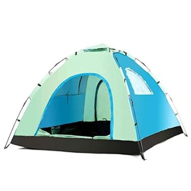 Imagem de AkosOL Tendas para acampamento, praia, barraca de acampamento ao ar livre, barraca pop-up automática, à prova d'água, anti-UV, sombra solar para 3 a 4 pessoas, barraca para família, para caminhadas