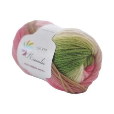 Imagem de Fio De Lã Penteada Arco-Íris 50g, 100% Puro, Para Tricô Manual E Croch