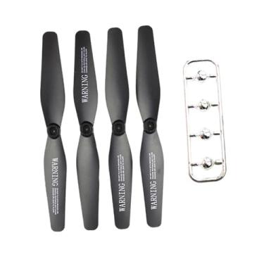 Imagem de menolana Conjunto de 4 hélices de reposição para drone de 14,5 cm com tampa, peças sobressalentes profissionais e portáteis para ZD6-gps P30 P40, Preto