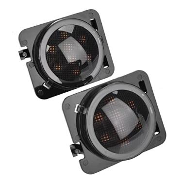 Imagem de Vroomoto Par de LEDs super brilhantes para segurança na condução, com design simples, potência de 0,1 W*8, para JK 2007-2017, luz intermitente de guarda-lamas, baixo consumo,