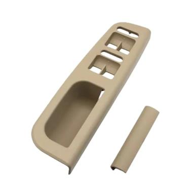 Imagem de Compatível com VW Bora/Golf 4 /MK4/Jetta 1999-2004 Kit de cobertura de maçaneta de fibra de carbono para porta de carro com volante à esquerda LHD Maçaneta(Beige 2pcs)