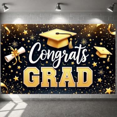 Imagem de Banner de graduação Congrats Grad Diploma Scroll Graduação para Cabine de Fotos de Eventos de Graduação