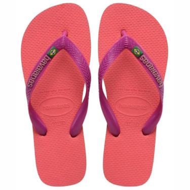 Imagem de Chinelo Sandália Havaianas Brasil Logo Rosa Lilás Unissex-Unissex
