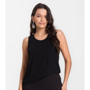 Imagem de Regata Feminina Com Renda Infinita Cor Preto, M, Preto