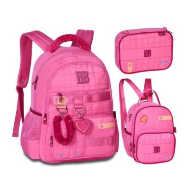 Imagem de Mochila Lancheira Estojo Rebecca Bonbon Plush Dreams Rosa - Clio Style