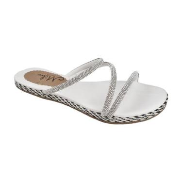 Imagem de Sandália Rasteirinha Tiras com Strass Feminino Mila