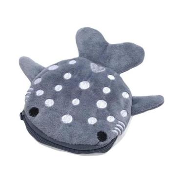 Imagem de Carteira De Pelúcia Infantil Em Formato De Tubarão-Baleia, Bolsa Kawai
