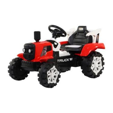 Imagem de Trator Elétrico Infantil Motorizado 12V Vermelho Com Caçamba - Bangtoy