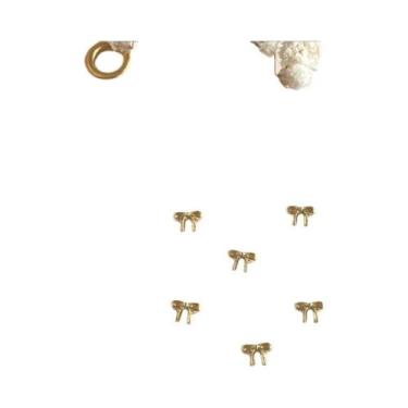 Imagem de Acessórios De Unhas Em Forma De Laço Dourado E Prateado, 10PCS, Decora