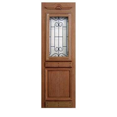 Imagem de Porta Entrada Maciça Realeza Grade - Madeira, 2,10 m (altura) x 0,72 m