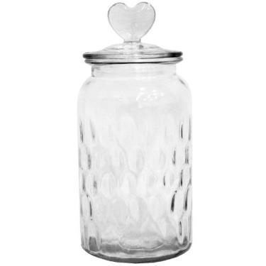 Imagem de Pote De Vidro Redondo Com Tampa Hermética Coração 1300 Ml - Cosy