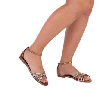 Imagem de Sandália Vizzano Rasteira Traseira Fechada Tiras e Nós Metal-Feminino