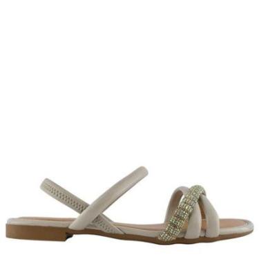 Imagem de Sandália Mississipi Feminina Rasteira Tiras e Strass Brilhante MF821-Feminino