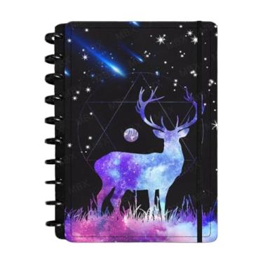 Imagem de Caderno Inteligente A5 B5 Capa Dura 80 Folhas Pautadas Personalizado Caderneta Caderno de Anotações Cadernos Caderno Anotações Alternativa Fichario A5 Planner Diário (preto veado,A5)