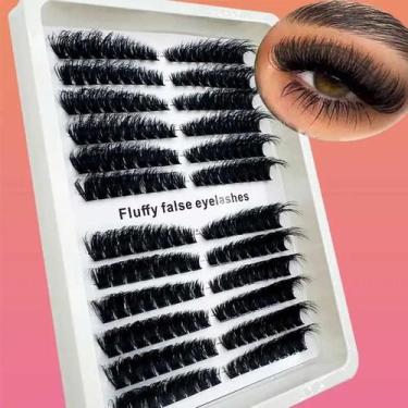 Imagem de Cílios Postiços DIY Pré-Segmentados 5D Volumosos De 12 Fileiras, Compr