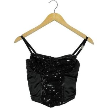 Imagem de Cropped Labellamafia Paetê Stimulus Preto Feminino-Feminino