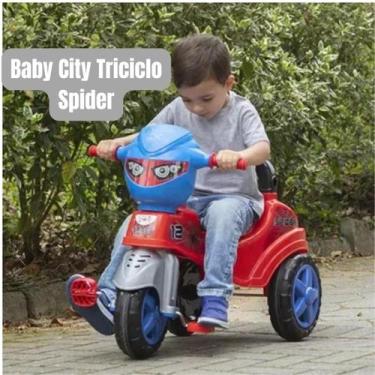 Imagem de Baby City Triciclo Motoca Motoquinha Com Pedal Haste Empurrador Spider