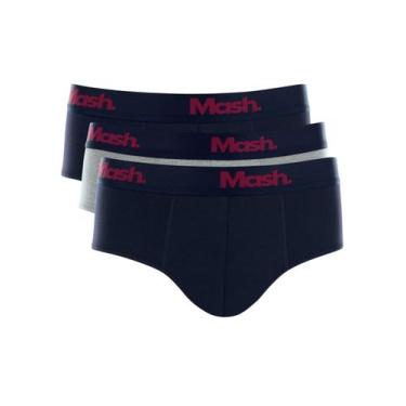 Imagem de Kit 3 Cuecas Masculinas Slip Elástico Cotton Basic 113.06 Mash Preto -