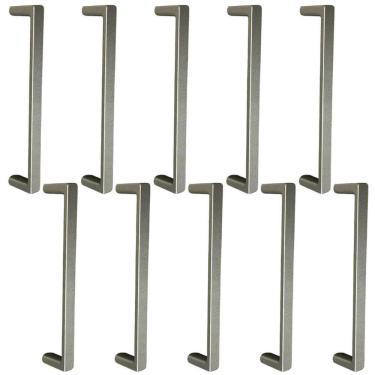 Imagem de Kit 10 Puxadores para Móveis Alça Reta Oeiras 128mm Zamac Bronze Armários Gavetas Guarda-Roupas Torralba