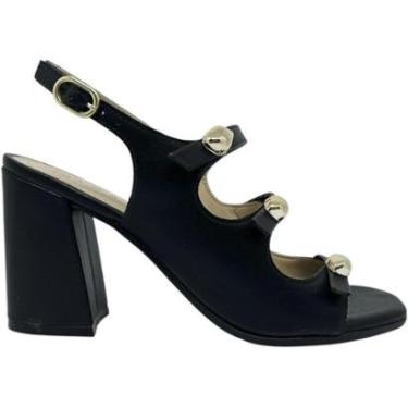 Imagem de Sandália Feminina Casual Social Dia a Dia Passeio Trabalho Salto Grosso Conforto Ramarim 2541205-Feminino