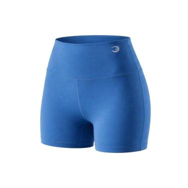 Imagem de Shorts Curto Preto Treino Academia Poliamida Yoga Pilates Corrida Azul-Feminino