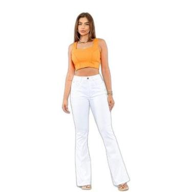 Imagem de CALÇA JEANS FEMININA FLARE COM DETALHE NO BOLSOS 22147-Feminino