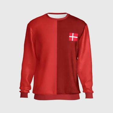 Imagem de Blusa Moletom Torcedor Time Dinamarca Moletom Copa Esportivo-Masculino