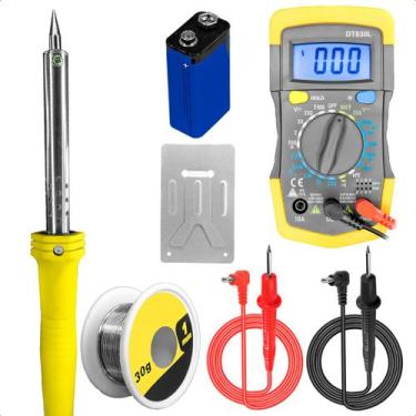 Imagem de Ferro de Solda Ferramenta Eletrônica Ferro de Solda 60W Multímetro Dig