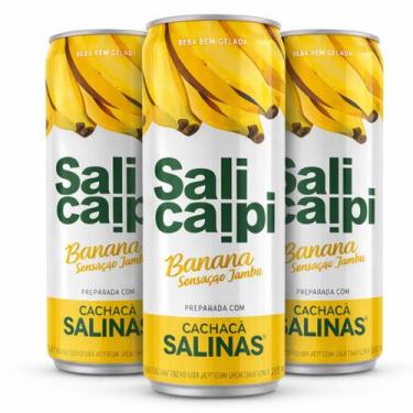 Imagem de Kit c/ 3 Cachaça SALINAS Salicaipi Banana Sensação Jambu 355ml - Salin