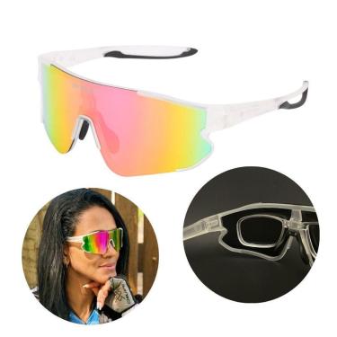 Imagem de Óculos De Sol Pace Cristal Uv Corrida Vôlei Bike Beach Tennis MTB Triatlo Praia + Clip...