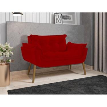 Imagem de Poltrona Decorativa Sofá Namoradeira 2 Lugares Opalla Vermelho - Visan