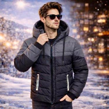 Imagem de Jaqueta Bobojaco Masculina Forrada com Pelúcia Puffer Inverno Frio Int