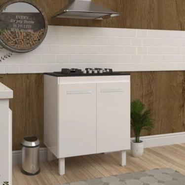 Imagem de Balcão de Cozinha Fabi Para Fogão Cooktop 4 Bocas Móvel Armário Funcio