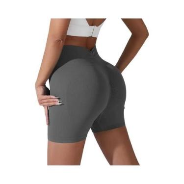 Imagem de Shorts Esportivos De Cintura Alta Para Mulheres, Modelagem Que Levanta
