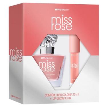 Imagem de Kit Miss Rose Phytoderm Deo Colônia 75ml Lip Gloss 4ml