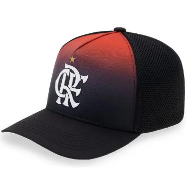 Imagem de Boné Flamengo Aba Curva SuperCap Silk frontal CRF - Preto/vermelho-Unissex